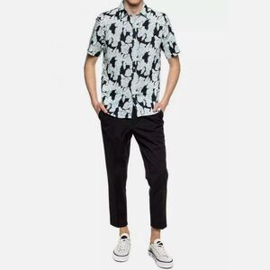 Michael Kors men’s medium classic fit‎ button up short sleeve shirt, cotton